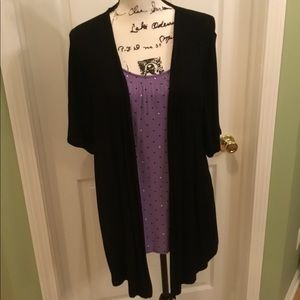 Croft and Barrow black and purple top in XL